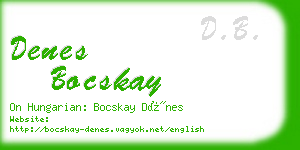 denes bocskay business card